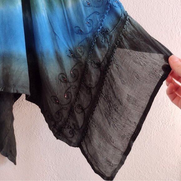 NWT Vintage L.S.I. Beaded Embroidered Tie Dye Corset Tank 2X Ombre Y2K Fairycore - Picture 7 of 11